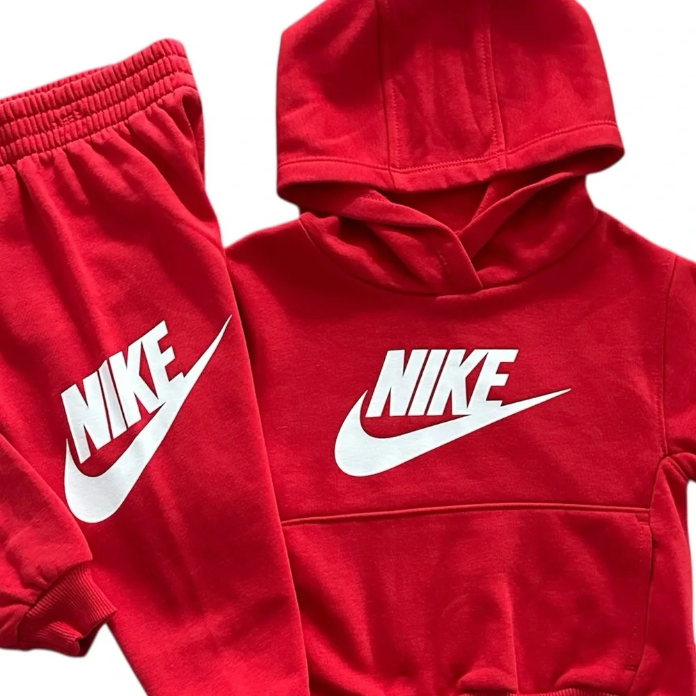 Nike 2 Piece Set Hooded Sweatshirt & Jogger Pants Red Boys Size 3T NWT